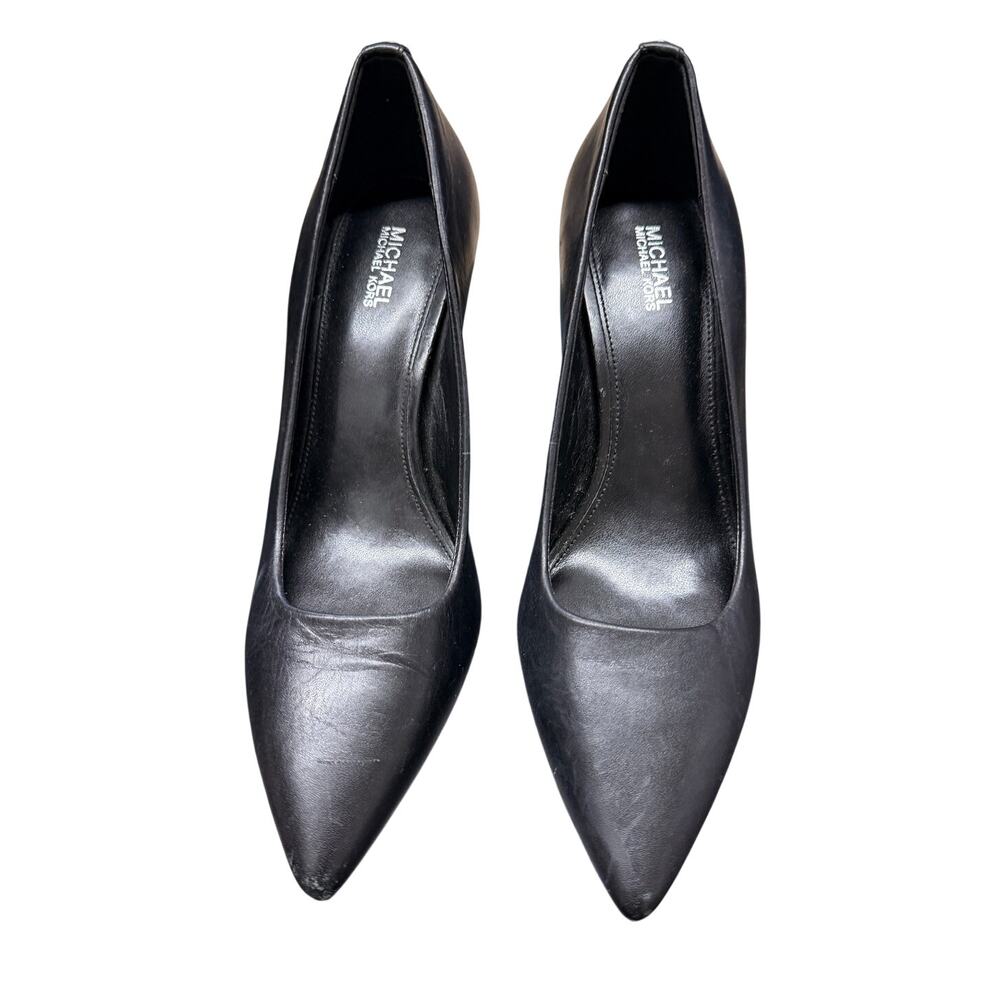Michael Kors Black Leather Pointed Toe Pumps Heels Women Size 8M Classic Dress